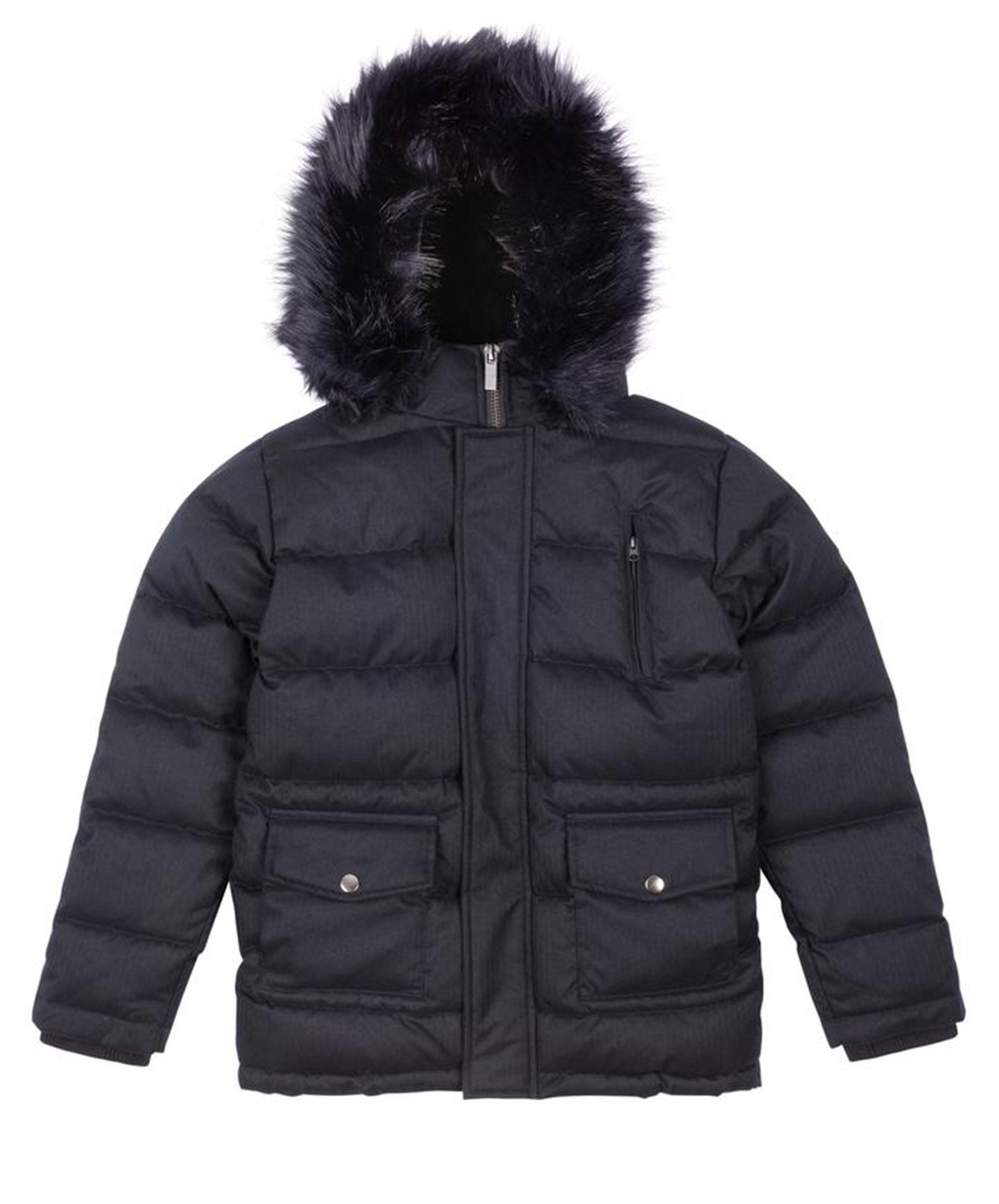 Boys puffer jacket with fur hood sales