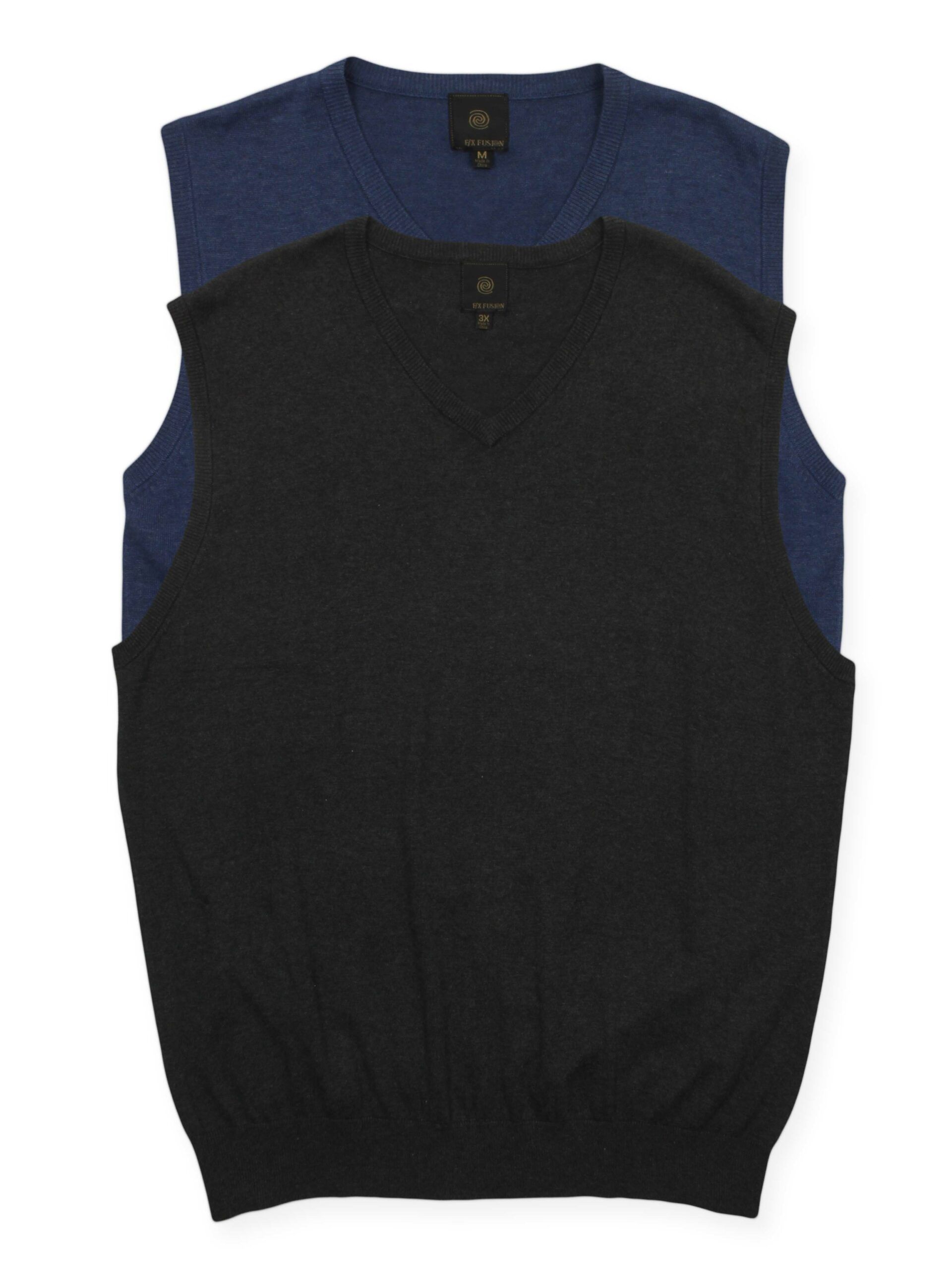 F/X Fusion Men's V-Neck Pull-Over Cotton Knit Vest. 3 Colors