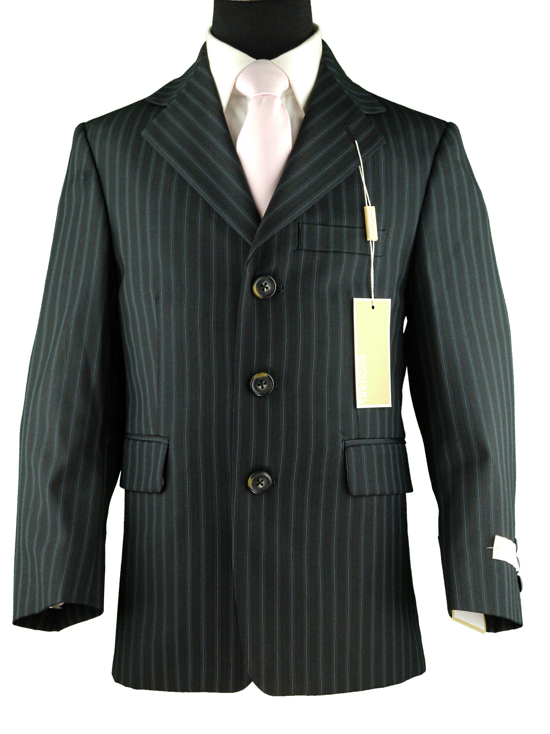 MICHAEL KORS Boys Classic Fit Pinstripe Suit Pleated Pants black