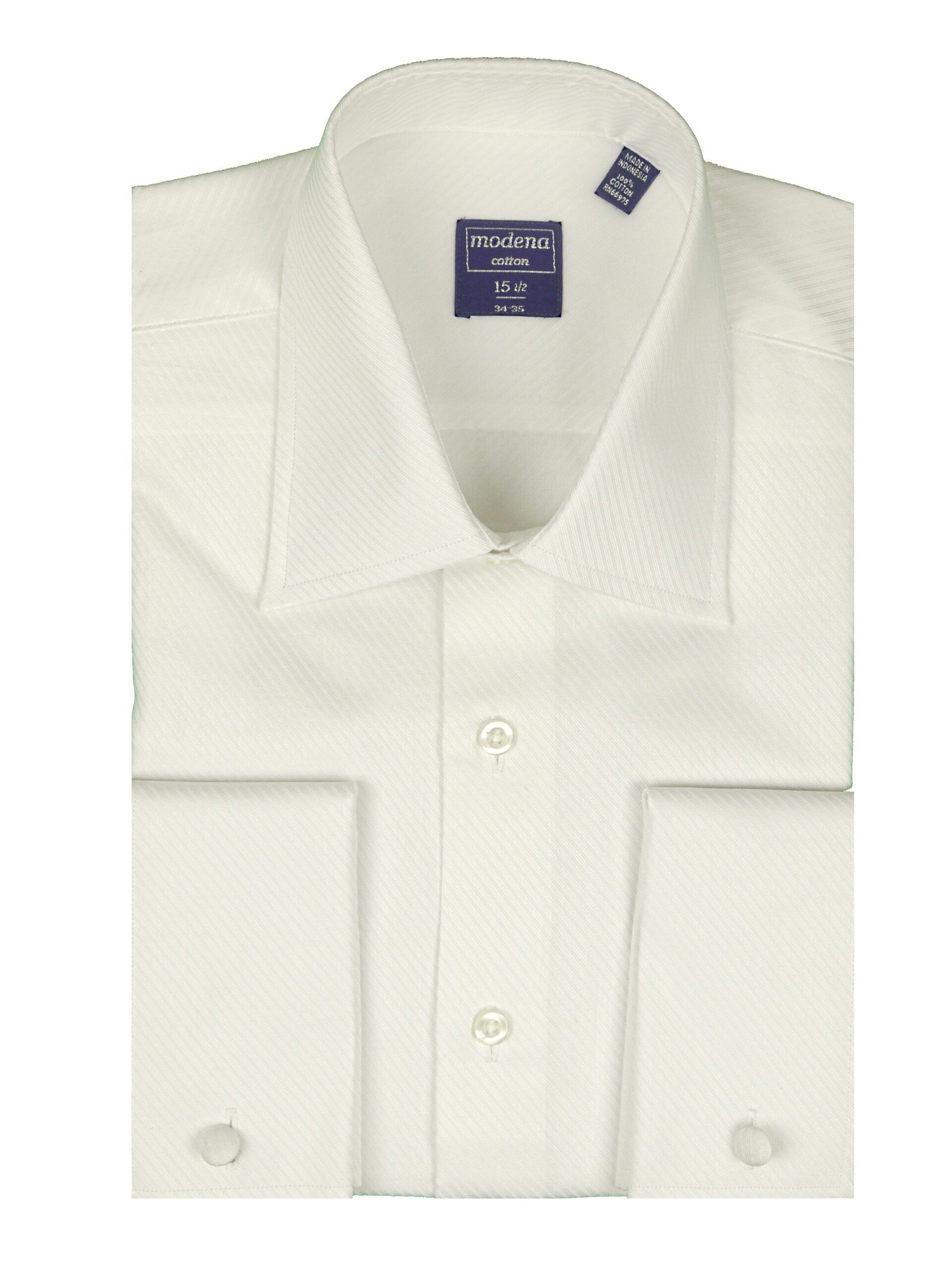 MODENA Mens Classic Fit F c Textured Wrinkle Free White Dress Shirt Boytique