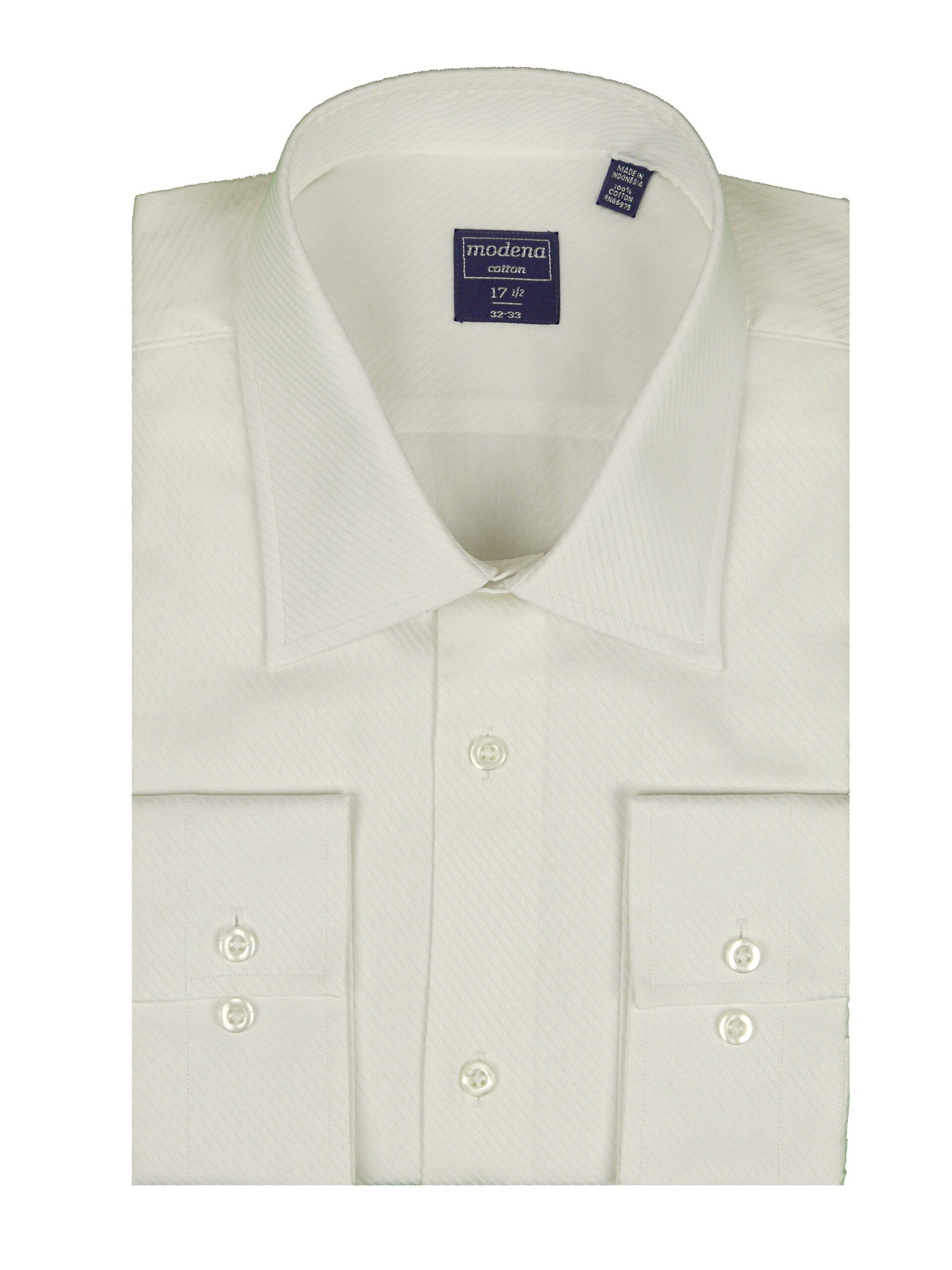MODENA Mens Classic Fit Long Sleeve Wrinkle Free White Dress Shirt Boytique