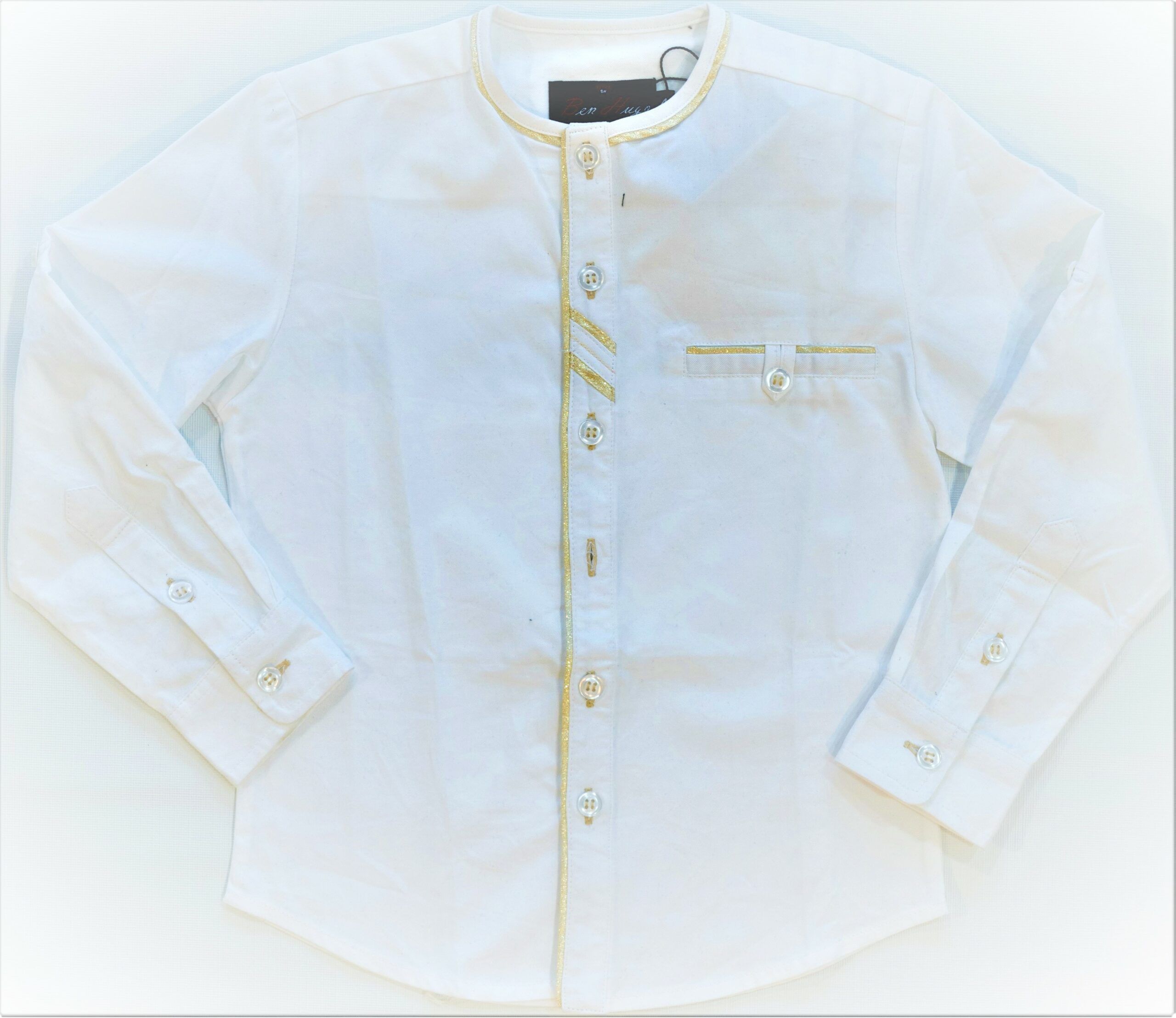 Mens white collarless dress shirt store