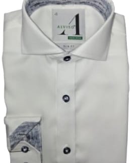 ALVISO BOYS HUSKY FIT COTTON LONG SLEEVES CONTRAST DRESS SHIRT