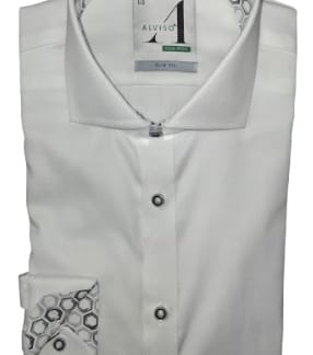ALVISO BOYS LONG SLEEVE CLASSIC FIT COTTON CONTRAST NON-IRON DRESS SHIRT