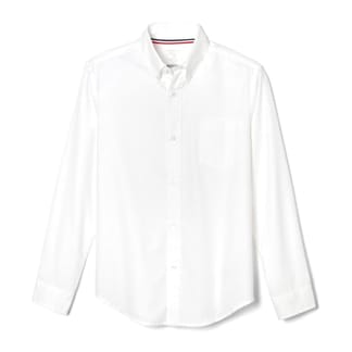 FRENCH TOAST Boys Long Sleeve Cotton Blend White Button Down Oxford Shirt