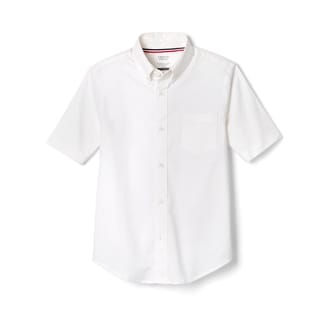 FRENCH TOAST BOYS CLASSIC FIT SHORT SLEEVE WHITE OXFORD COTTON BLEND SHIRT