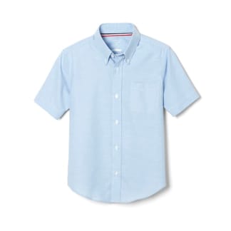 FRENCH TOAST BOYS CLASSIC FIT SHORT SLEEVE LIGHT BLUE OXFORD COTTON BLEND