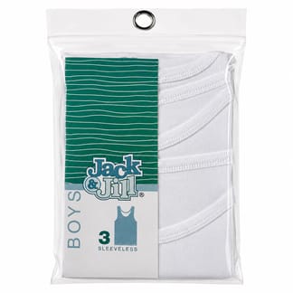 JACK & JILL Boys Soft 100% Cotton Sleeveless Undershirt - 3 pack