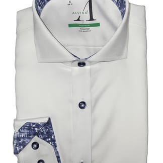 ALVISO BOYS LONG SLEEVE SLIM FIT COTTON CONTRAST NON-IRON DRESS SHIRT