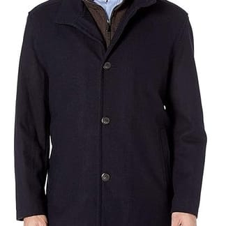 ADAM BAKER GROVER MENS CLASSIC FIT WOOL BLEND BUTTON AND ZIPPER JACKET