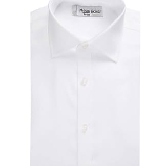 ADAM BAKER Mens 100% Cotton Non Iron Classic Fit Short Sleeve Solid Dress Shirt