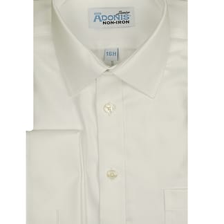 ADONIS Boys Classic Fit French Cuff Royal Herringbone Non Iron Dress Shirt
