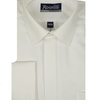 ADONIS Boys Classic FIT french CUFF white on WHITE dress SHIRT