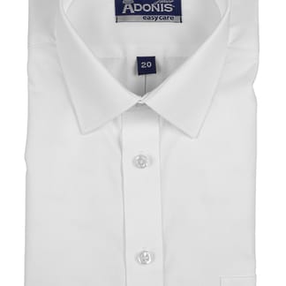 ADONIS Boys Classic Fit Twill Solid White Cotton Mix Long Sleeve Dress Shirt