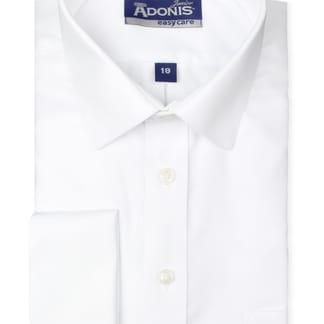 ADONIS. Boys Cotton Blend, Diagonal Pique Design, French Cuff Sleeve Dress Shirt
