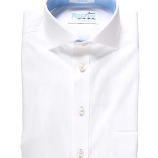 ADONIS Boys Slim Fit Long Sleeve 100%Cotton Non Iron Contrast Collar Dress Shirt