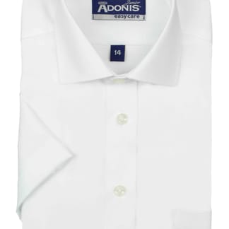 ADONIS Boys CLASSIC FIT Solid Short Sleeve Ease Care Cotton Blend Dress Shirt