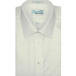 ADONIS Boys White Pinstripe Design 100% Cotton Non Iron Long Sleeve Dress Shirt