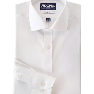 ADONIS Men Slim Fit Cotton Blend Ease-Care Long Sleeve Solid Dress Shirt