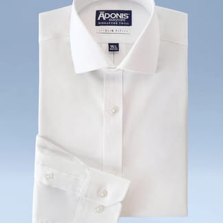 ADONIS MEN SLIM FIT COTTON BLEND EASE CARE LONG SLEEVE SOLID DRESS SHIRT