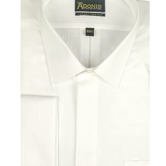 ADONIS Mens Classic Fit French Cuff Diagonal Textured Covered Button Dress Shirt