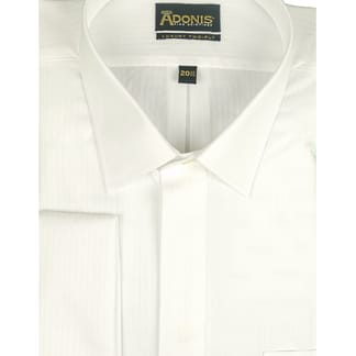 ADONIS Mens Classic Fit French Cuff Triple Stripe Button Dress Shirt