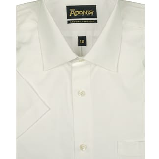 ADONIS Mens Classic Fit Short Sleeve Royal Herringbone Dress Shirt