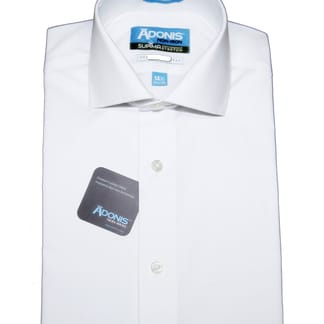 ADONIS Mens Long Sleeve Slim Fit Cotton Non Iron Supima Stretch Dress Shirt