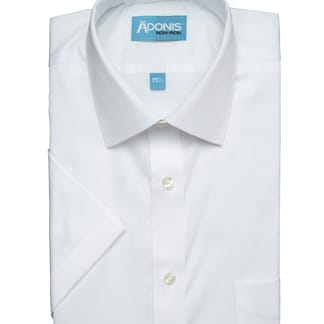 ADONIS Mens Short Sleeve Classic Fit 100% Cotton First class Design Dress Shirt