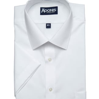 ADONIS Mens Short Sleeve Classic Fit Cotton Blend Chic Design Dress Shirt
