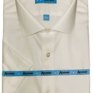 ADONIS MENS CLASSIC FIT SHORT SLEEVES COTTON TWINE DESIGN DRESS SHIRT