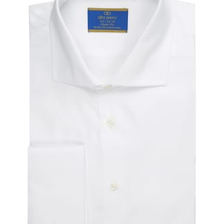 ALFA PERRY Mens Classic Fit Frech Cuff 100% Cotton Diamond Design Dress Shirt
