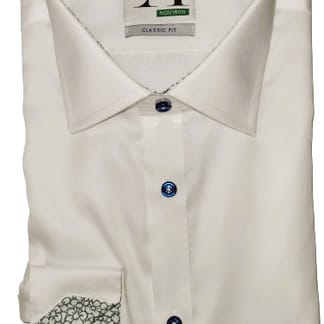 ALVISO BOYS CLASSIC FIT LONG SLEEVE CONTRAST COTTON NON IRON DRESS SHIRT- 4489