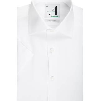 ALVISO Boys Classic & Husky Fit Short Sleeve Cotton Non Iron White Dress Shirt