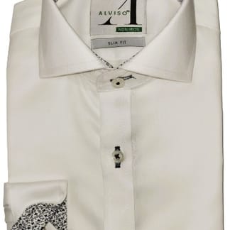 ALVISO BOYS HUSKY FIT LONG SLEEVE CONTRAST COTTON NON IRON DRESS SHIRT - 4494