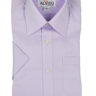 ALVISO Boys Lilac Cotton Blend Wrinkle Free Short Sleeve Dress Shirt