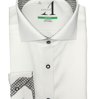 ALVISO BOYS LONG SLEEVE CLASSIC FIT COTTON CONTRAST NON-IRON DRESS SHIRT