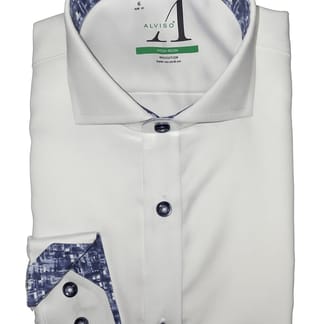 ALVISO BOYS LONG SLEEVE HUSKY FIT COTTON CONTRAST NON-IRON DRESS SHIRT