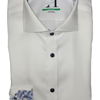 ALVISO BOYS LONG SLEEVE SLIM FIT COTTON CONTRAST NON-IRON DRESS SHIRT