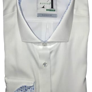 ALVISO BOYS LONG SLEEVE SLIM FIT COTTON CONTRAST NON-IRON DRESS SHIRT
