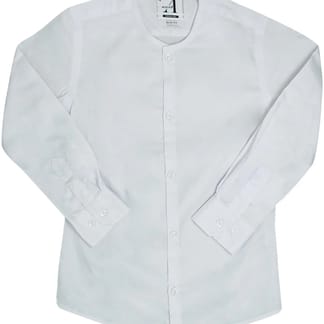 ALVISO BOYS SLIM FIT COTTON BLEND LONG SLEEVE DRESS SHIRT WITH NO COLLAR