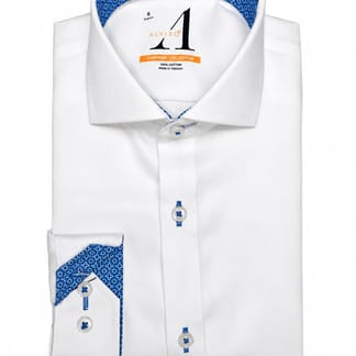 ALVISO BOYS SLIM FIT COTTON LONG SLEEVES CONTRAST DRESS SHIRT