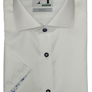 ALVISO BOYS SLIM FIT COTTON SHORT SLEEVES CONTRAST DRESS SHIRT