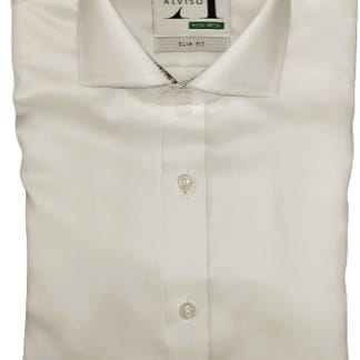 ALVISO BOYS SLIM FIT LONG SLEEVE CONTRAST COTTON NON-IRON DRESS SHIRT- 4507