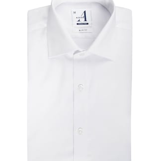 ALVISO Boys Slim Fit Long Sleeve Cotton Blend Diamond Texture White Dress Shirt