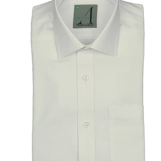 ALVISO Boys Classic fit White Textured Cotton Blend L/S Dress Shirt 6109BOB