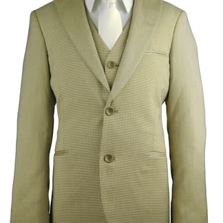 AMERICAN EXCHANGE Boys Two Tone Tan Gingham 3 Piece Suit