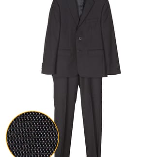 ANDREW MARC Boys Classic Fit Stretch Dotted Suit - black