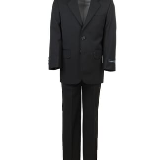 ANDREW MARC Boys Skinny Fit Solid Black Suit