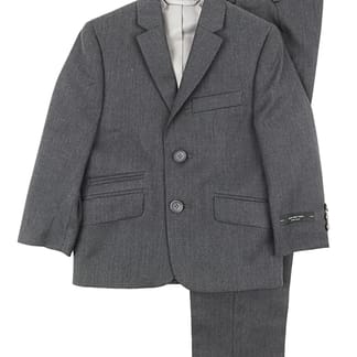 ANDREW MARC Boys Skinny Fit Solid Medium Grey Suit 0015